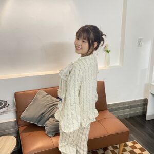 Bộ đồ ngủ cổ bèo dễ thương hoa nhí