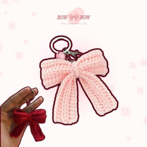 Móc khóa Nơ Len Hồng 1